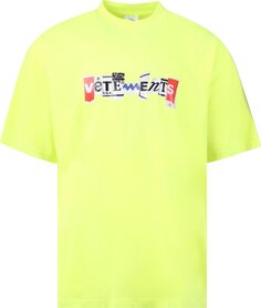 Футболка Vetements Mixed Logo T-Shirt &apos;Neon Yellow&apos;, желтый