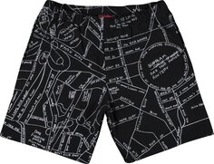 Спортивные шорты Supreme Gonz Embroidered Map Sweatshort &apos;Black&apos;, черный