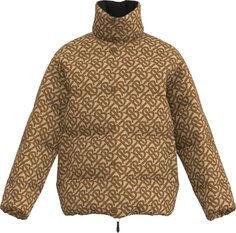 Пуховик Burberry Monogram Jacquard Puffer Jacket &apos;Soft Fawn&apos;, загар