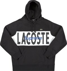 Толстовка Supreme x Lacoste Logo Panel Hooded Sweatshirt &apos;Black&apos;, черный