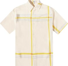 Рубашка Loewe Short-Sleeve Check Shirt &apos;Beige/Yellow&apos;, загар
