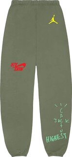 Спортивные брюки Cactus Jack by Travis Scott x Air Jordan Highest Sweatpant &apos;Green&apos;, зеленый