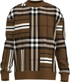 Свитер Burberry Check Jacquard Oversized Sweater &apos;Dark Birch Brown&apos;, коричневый