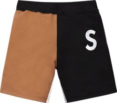 Спортивные шорты Supreme S Logo Colorblocked Sweatshort &apos;Black&apos;, черный