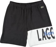 Спортивные шорты Supreme x Lacoste Logo Panel Sweatshort &apos;Black&apos;, черный