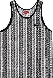 Топ Supreme Knit Stripe Tank Top &apos;Black&apos;, черный