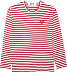 Футболка Comme des Garçons PLAY Striped Long-Sleeve T-Shirt &apos;Red&apos;, красный