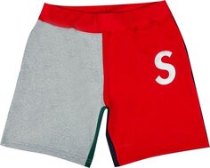 Спортивные шорты Supreme S Logo Colorblocked Sweatshort &apos;Red&apos;, красный