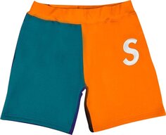 Спортивные шорты Supreme S Logo Colorblocked Sweatshort &apos;Orange&apos;, оранжевый