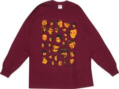 Лонгслив Supreme Faces Long-Sleeve Tee &apos;Burgundy&apos;, красный