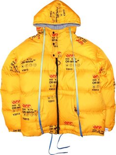 Пуховик Off-White Industrial Zipped Puffer &apos;Yellow&apos;, желтый