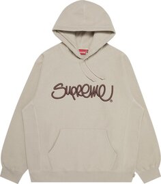 Толстовка Supreme Raised Handstyle Hooded Sweatshirt &apos;Dark Taupe&apos;, загар