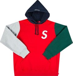 Толстовка Supreme S Logo Colorblocked Hooded Sweatshirt &apos;Red&apos;, красный
