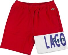 Спортивные шорты Supreme x Lacoste Logo Panel Sweatshort &apos;Red&apos;, красный