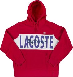 Толстовка Supreme x Lacoste Logo Panel Hooded Sweatshirt &apos;Red&apos;, красный