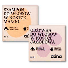 Auna набор: кубик шампуня манго, 80 г + кубик кондиционера с черникой, 50 г