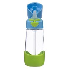 Бутылка для воды с трубочкой B.Box, синий/зеленый