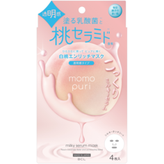 BCL Momopuri увлажняющая молочная маска для лица, 4x22 мл/1 упаковка