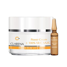 Clarena Power Pure VIT C Line набор: крем для лица со 100% активным витамином С, 50 мл + ампула для лица, 1,5 мл
