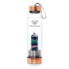Бутылка для воды CrystalLove Crystal Collection с радужным флюоритом из розового золота
