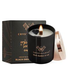 Crystallove Crystalized соевая свеча с черным обсидианом и удом, 220 г