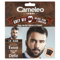 Delia Cameleo Men краситель в пакетиках для волос, бороды и усов 1.0 черный, 1 упаковка