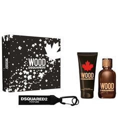 Dsquared2 Wood Pour Homme мужской набор: туалетная вода, 100 мл + гель для душа, 100 мл + брелок, 1 шт.
