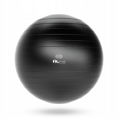 Fit.me комплект: черный фитнес-мяч гимнастический реабилитационный диаметром 65 см, 1 шт + насос, 1 шт + вилка, 4 шт.