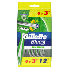 Gillette Blue 3 Sensitive одноразовая бритва мужская, 12 шт/уп