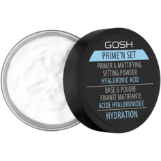 Gosh Prime&apos;n Set фиксирующая и матирующая пудра-основа 3в1 с гиалуроновой кислотой для лица, 7 г Gosh!