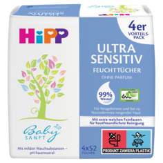 Hipp Ultra Sensitive салфетки детские, 4х52 шт/уп.