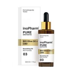 InoPharm Pure Elements Bio сыворотка для лица и шеи с каннабидиолом и оливкой, 30 мл