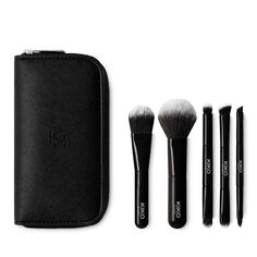 Kiko Milano Travel Brush набор: дорожная косметичка 1 шт + профессиональные кисти 5 шт.