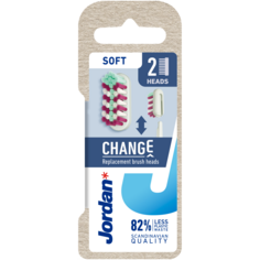 Jordan Change сменные насадки для мягкой зубной щетки, 2 шт/уп.