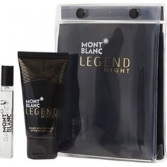 Mont Blanc Legend Night набор: мужская парфюмированная вода, 7,5 мл + бальзам после бритья, 50 мл + косметичка, 1 шт.