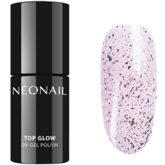 Neonail Top Glow Silver Flakes гибридное верхнее покрытие для лаков для ногтей, 7,2 мл