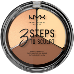 NYX Professional Makeup 3 Steps To Sculpt светлая палетка для контуринга лица, 5 г