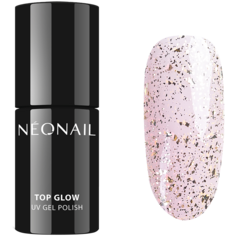 Neonail Top Glow Gold Flakes гибридное верхнее покрытие для лаков для ногтей, 7,2 мл