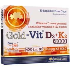 Olimp Gold Vit D3+K2 биологически активная добавка, 30 капсул/1 упаковка ОЛИМП