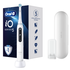 Магнитная зубная щетка Oral-B IO 5 White для чистки зубов, 1 упаковка