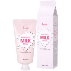 Prreti Pure White Milk осветляющий крем для лица с молочными протеинами на день, 50 г