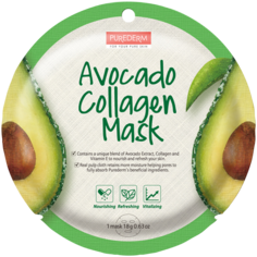 Purederm Avocado Collagen увлажняющая и подтягивающая маска для лица, 1 шт.