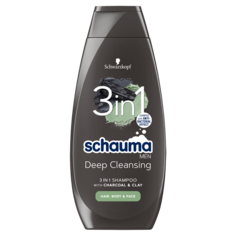 Schauma Men Deep Cleansing шампунь мужской для волос на лице и теле, 400 мл