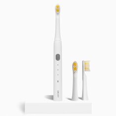 Smiley Light набор:: белая звуковая зубная щетка, 1 шт + дополнительные насадки, 2 шт.