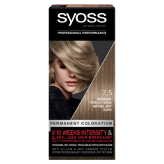 Syoss Permanent Coloration краска для волос 7-5 натуральный пепельный блонд, 1 упаковка