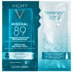 Vichy Mineral 89 регенерирующая и укрепляющая тканевая маска для лица, 29 г