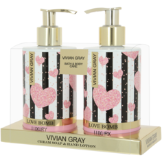 Vivian Gray Love Bomb набор: мыло для мытья рук, 250 мл + лосьон для рук, 250 мл