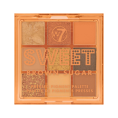 W7 Sweet палитра прессованных пигментов Brown Sugar для век, 8,1 г