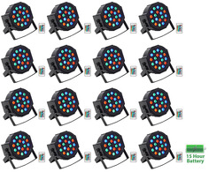 (16) Rockville BATTERY PAR 50 Аккумуляторная светодиодная подсветка DMX DJ Club Wash Up + Remote (16) BATTERY PAR 50
