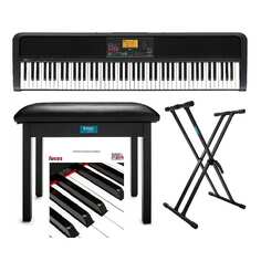 Комплект цифрового ансамблевого пианино Korg XE20 с 88 клавишами Natural-Touch, подставкой для клавиатуры, скамейкой для фортепиано и учебной книгой/CD Korg XE20 88-Key Natural-Touch Digital Ensemble Piano Bundle